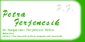 petra ferjencsik business card